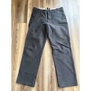 Dockers Dark Gray Chino 34x32 Straight Leg Flat Front Zip Pocket